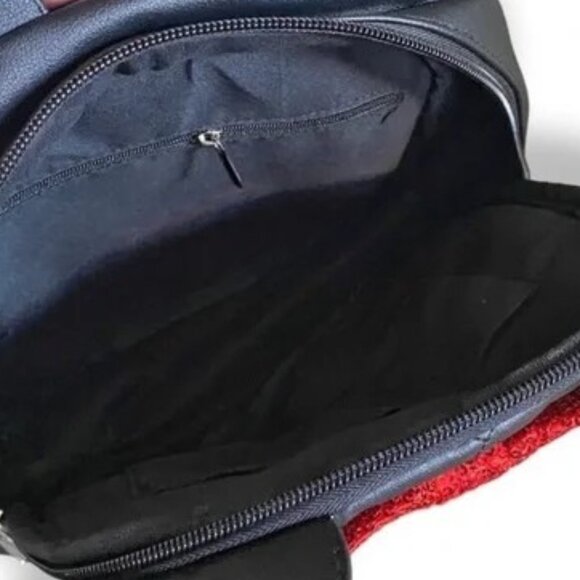 NWT Disney Minnie Mouse Quilted Mini Backpack Black Red Bow Vegan Leather NEW - Picture 13 of 15